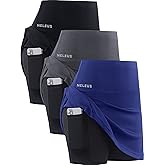 NELEUS Women's 2 in 1 Tennis Skirts with Pockets Athletic Running Shorts