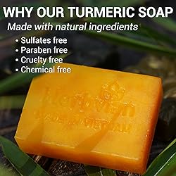 Herbvian 100% Natural Turmeric Soap Bar for Face