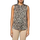 Kasper Womens Jewel Keyhole Neck Sleeveless Blouse