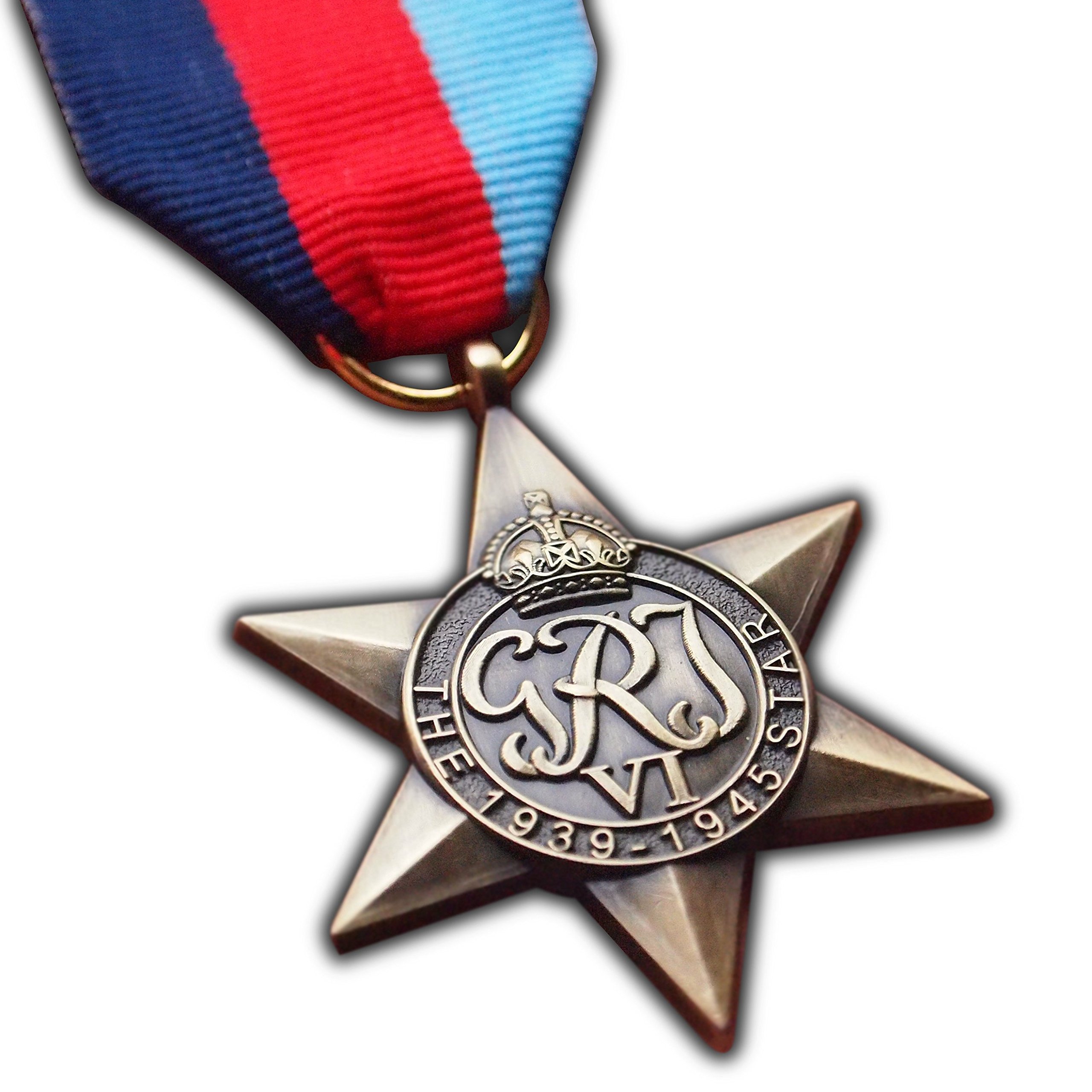 Trikoty The 1939-1945 Star Medal WW2 Highest British Military Medal For | Army | Navy | RAF | Replica George VI