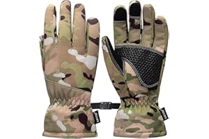 LOCCEF Camouflage Hunting Winter Gloves - Anti-Slip, Touch Screen Ski Gloves Camo Gloves,Outdoor Work and Sports in Cold Weather Winter Gloves