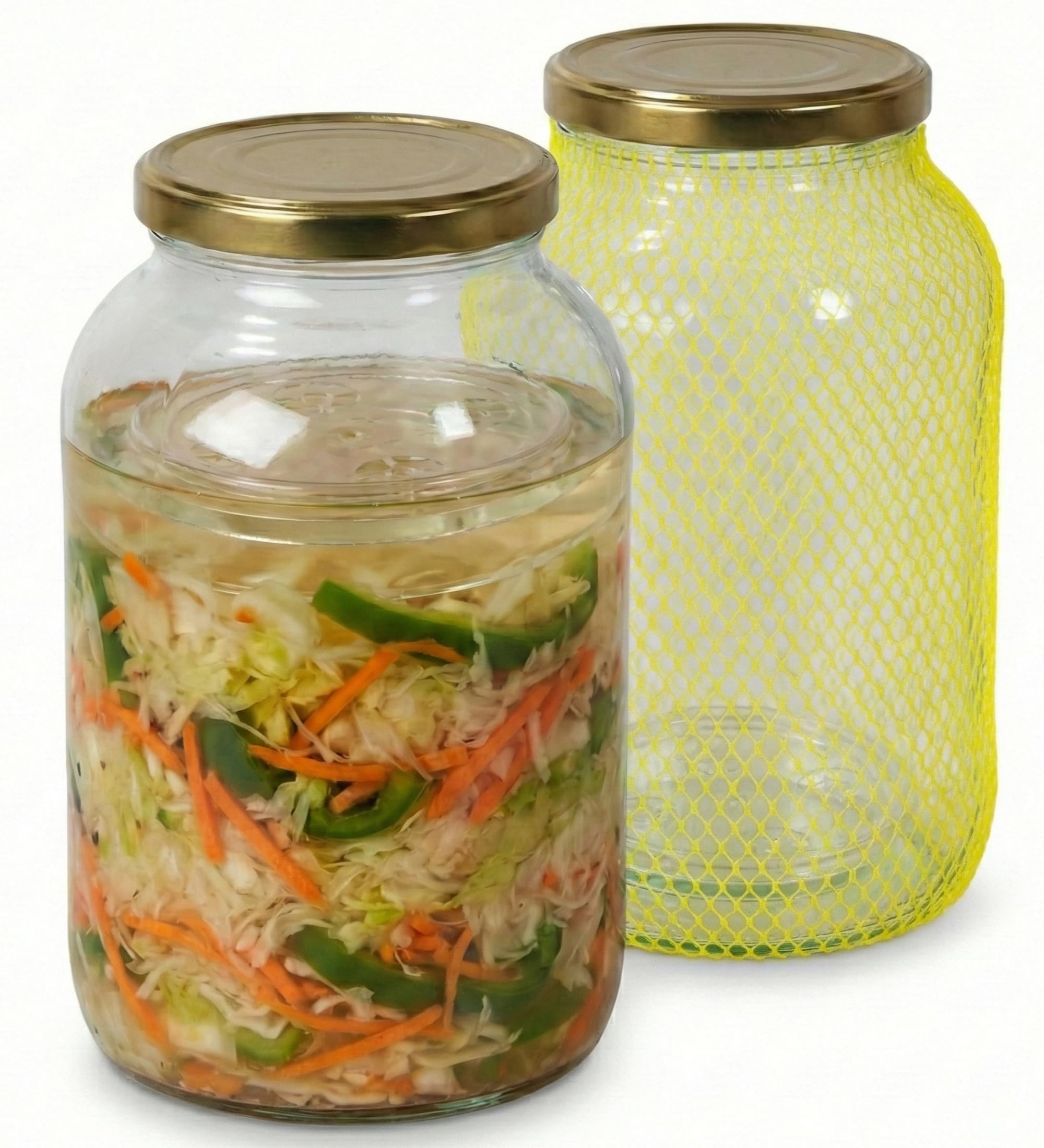 myFERMENTS Fermentation Jars – 4.25L Large Mason Glass Jars with Lids for Kombucha, Kimchi, Kefir – Ideal for Pickling and Fermenting – Wide Mouth, Airtight Storage – Pickle Kit – Set of 2