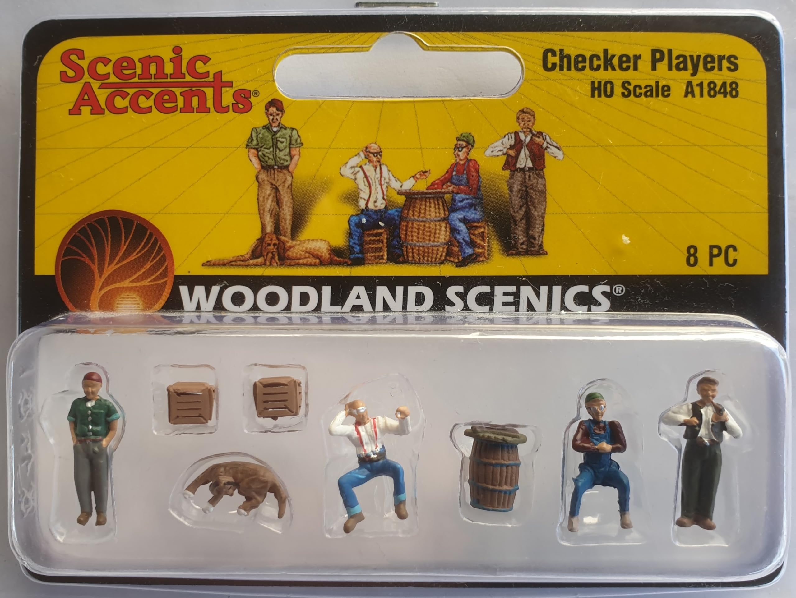 Woodland Scenics A1848 Women's Player Board Player Figures Barrel Dog Track H0 HO 1:87 WA1848 Checker Players