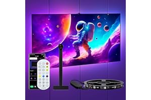 ECOESPTI 12.5FT RGB Wi-Fi TV LED Backlight Sync to TV Picture, LED Lights Behind for TV with Camera, Music Sync LED Strip Lights for 55-65 inch TV, PC, Room, Movies Decoration Indoor Outdoor