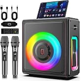 Karaoke Machine for Adults with 2 Wireless Microphones, 200W PA System | Pitch Correction, Bluetooth 5.3, Retro Leather Design, 24H Playtime, TV Connection, TWS Stereo and Live Performance Support