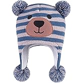 LANGZHEN Toddler Kids Infant Winter Hat,Earflap Knit Warm Cap Fleece Lined Beanie for Baby Boys Girls