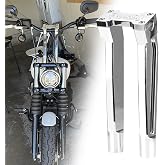 Sresk 1 inch Clamp Round Motorcycle Handlebar Risers Height 10 inch | for Harley Sportster XL883 1200 Softail Low Rider Street Bob Dyna,Handle bar Pullback Riser Extension Kit (Chrome)