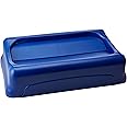 Rubbermaid Commercial Products FG267360BLUE Slim Jim Trash Can, Swing Lid, Blue