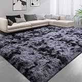 Aspire Homeware Dark Grey Shag Rug 120x170 cm Non Slip Anti-Shed view 2