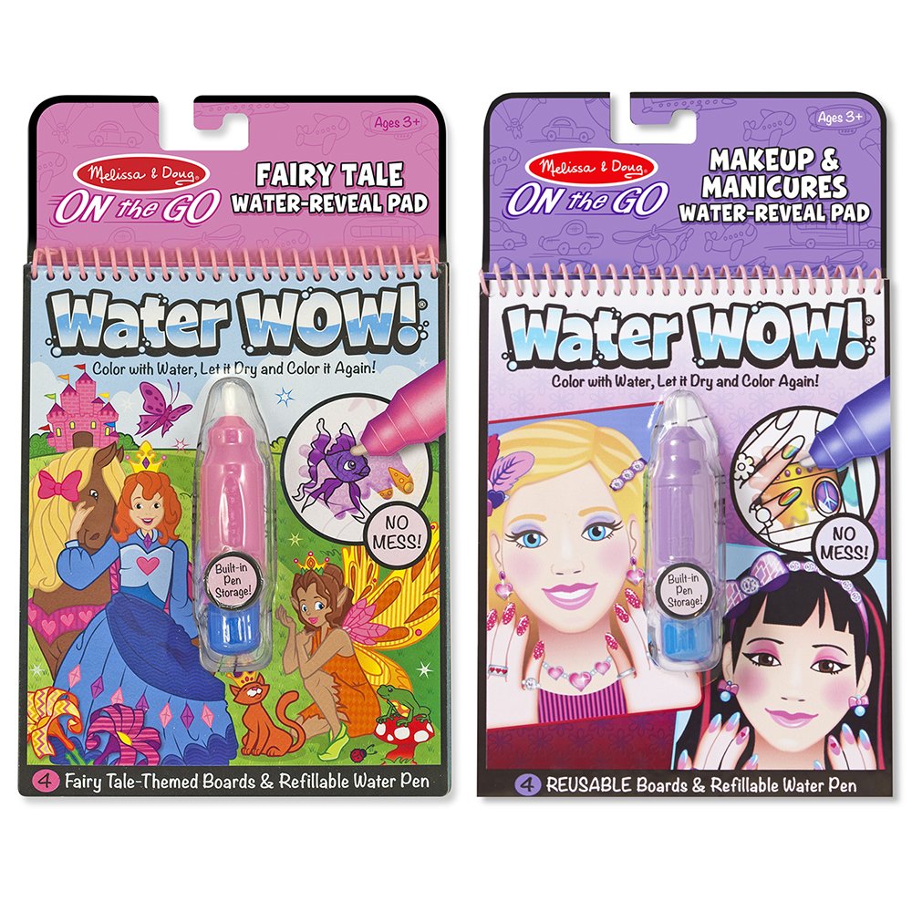 Melissa & Doug On the Go Water Wow! Makeup & Manicures and Fairy Tale Coloring Activity Books