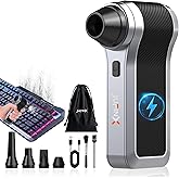 JUFINX Electric Air Duster-130000RPM Compressed Air Duster with Brushless Motor,3-Gear Speeds - Snow Blower, 4pcs Nozzles - Air Duster for Keyboard,Car,PC,Home,Outdoor,Snow and Leaves Cleaning