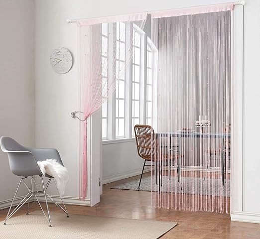 Amazon Com Taiyuhomes Knitting Beaded String Curtains With Pearl