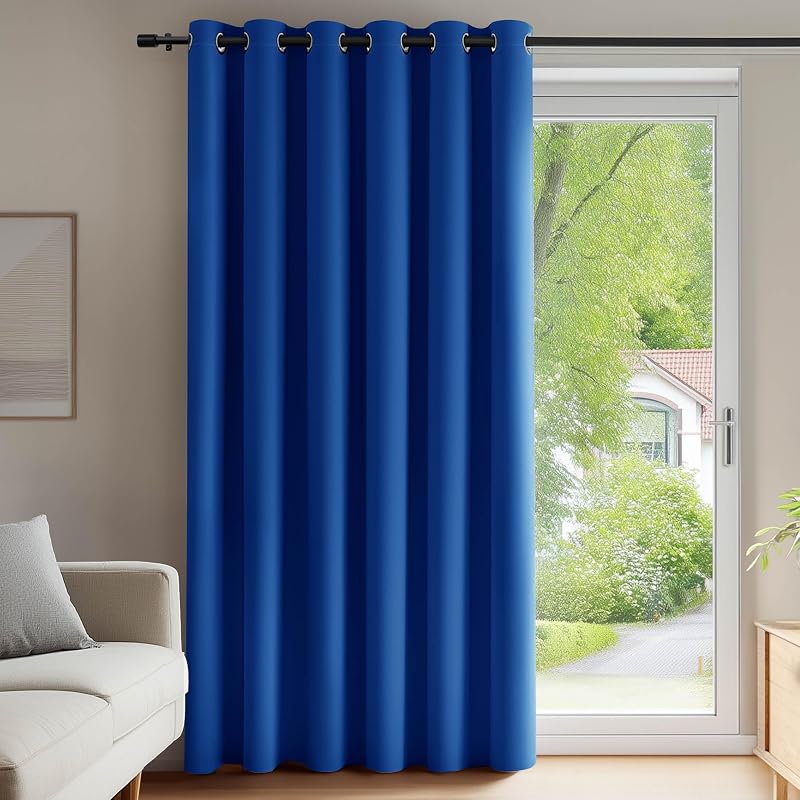 Deconovo Eyelet Blackout Curtain 200x280 Royal Blue OEKO-TEX