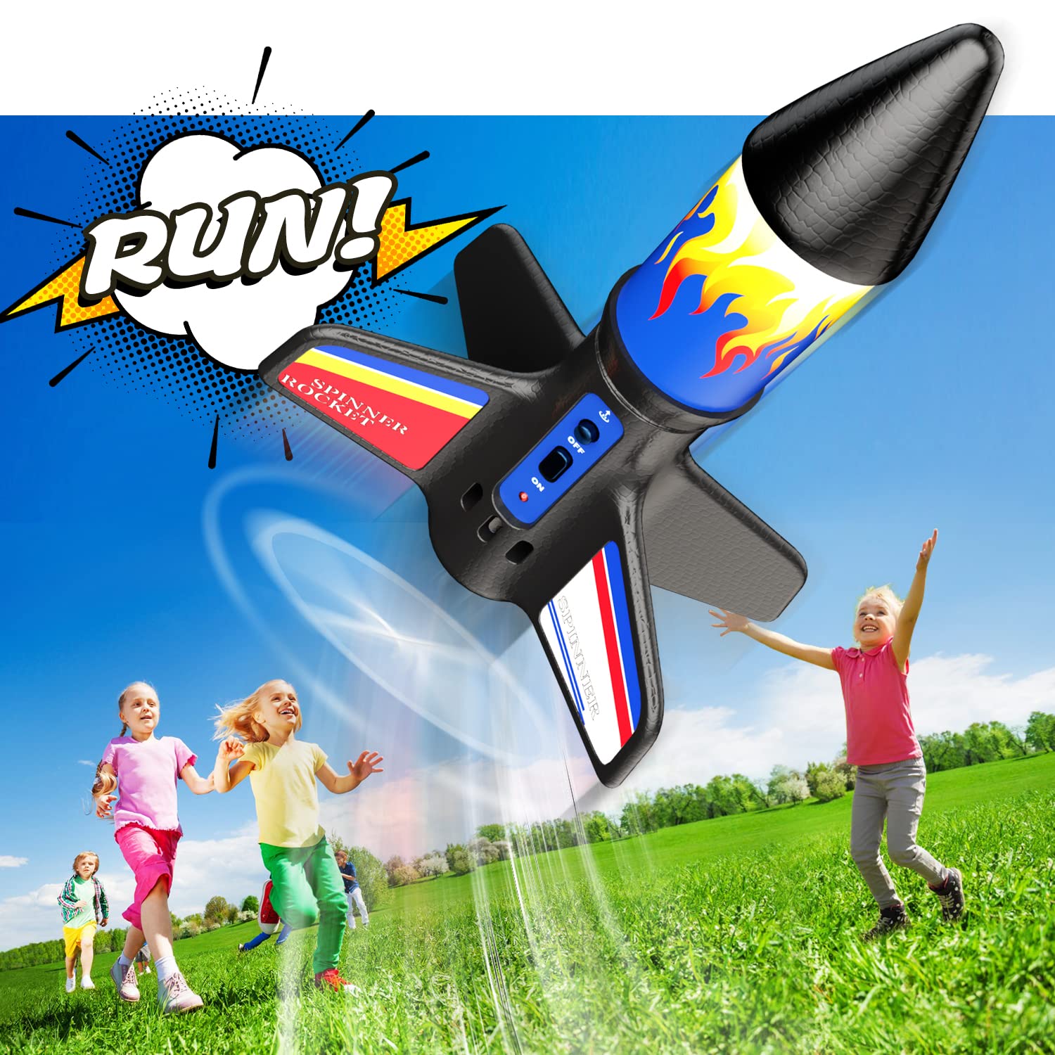 lakebyin Flying Launcher for Kids - Electric Flying Toys with Parachute Recovery - Eco-Friendly Toy with Unlimited Re-Launch - Great Birthday Gift