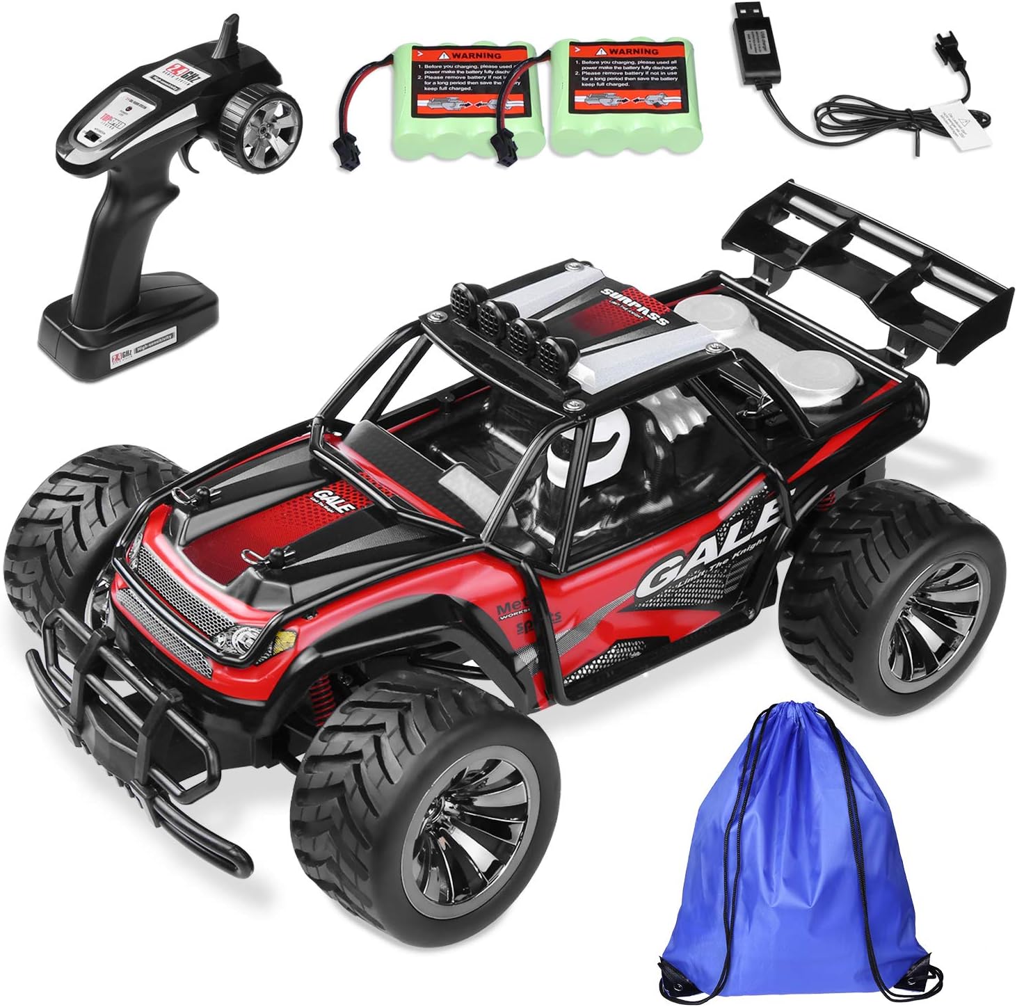 Remote Control Car RC Car for Kids Age 8 - RC Buggy Racing Truck for Kids- 2 WD 2.4Ghz 1:16 with 2 Rechargeable Battery Storage Bag