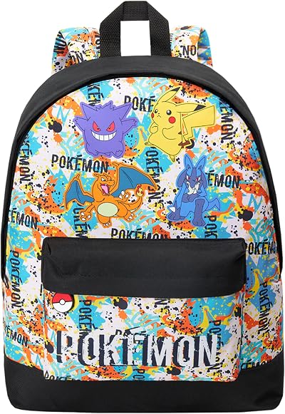 Pokemon Backpack Pikachu Charizard Rucksack School Bag Adjustable Straps