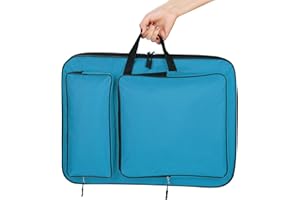 ITODA A3 Art Portfolio Carry Case Bag Drawboard Tote Handheld Storage Portable Shoulder Lightweight Box for 8k Sketch Pad Artist Drawing Painting Supplies