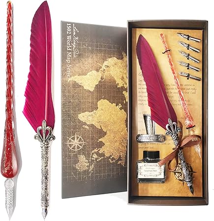 Amazon Lifmagic 羽根ペン ガラスペン 羽ペン セット 家族友達同僚クラスメート誕生日プレゼント高級感 クリエイティブ プレゼント レトロ おしゃれ プレゼント 文房具 オフィス用品 文房具 オフィス用品