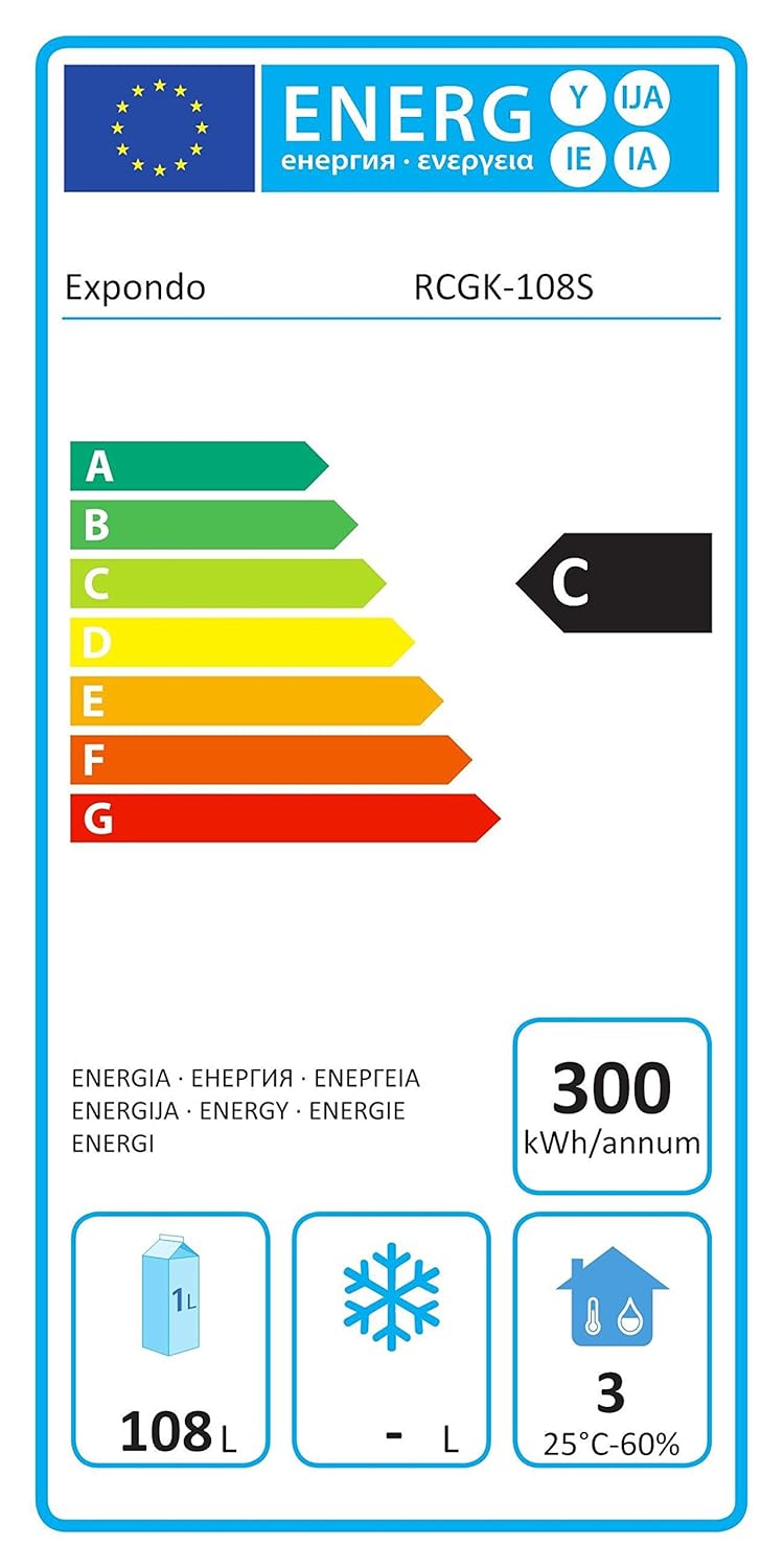 Royal Catering RCGK-108S Nevera Expositora Frigorifico Minibar ...
