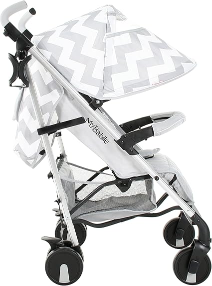 my babiie x6 grey chevron pushchair