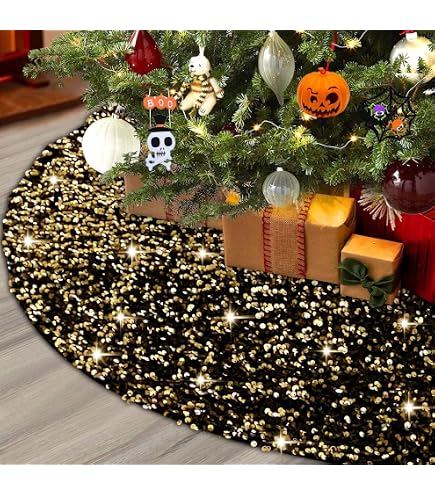 ACOZUHSE 36 Inch Christmas Tree Skirt - Leopard Print, Festive Indoor/Outdoor Mat, Holiday Decor With Straps