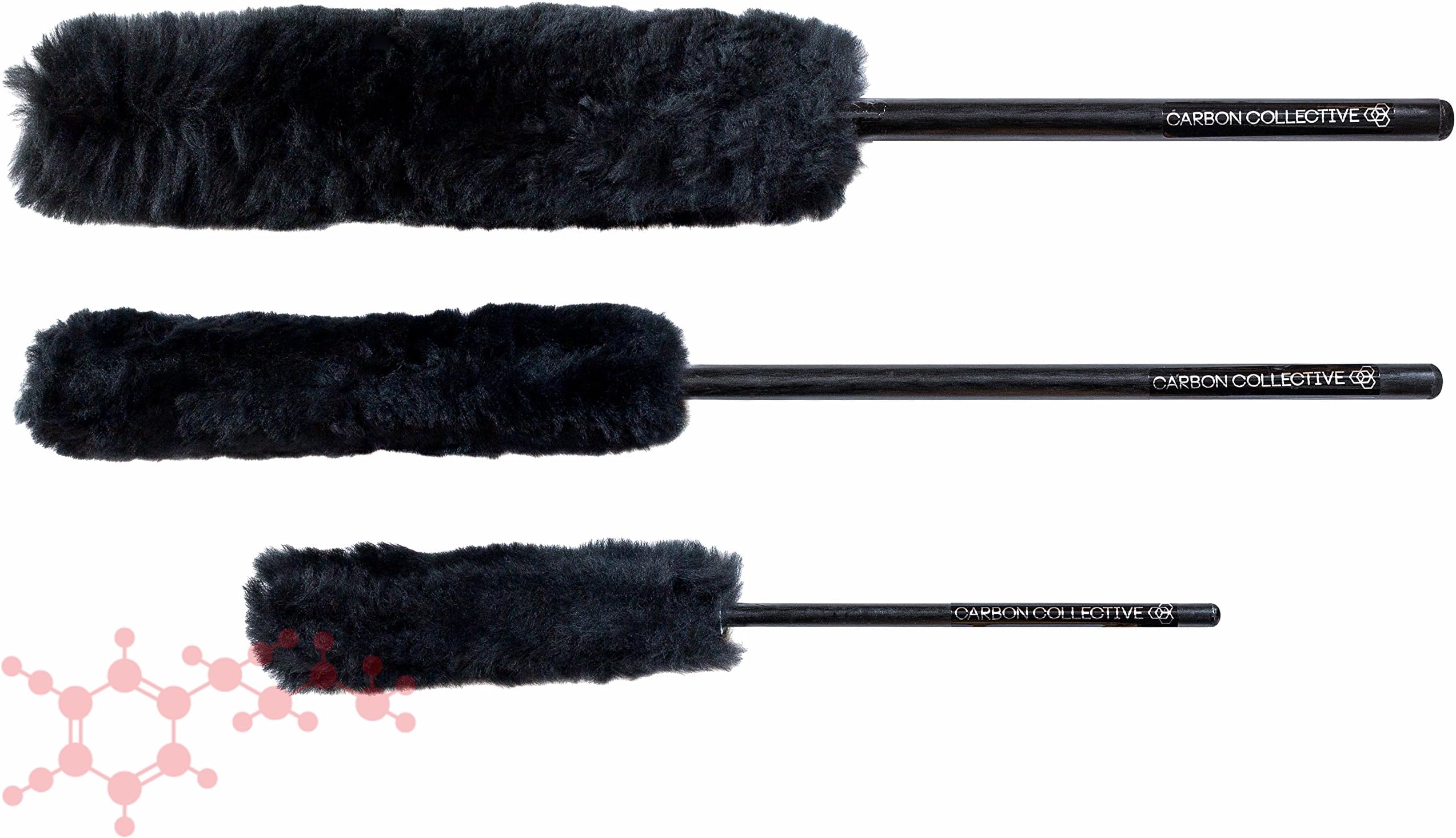 Carbon Collective Wheel Wands ~ 3 Set Solid Carbon Brushes Woolies