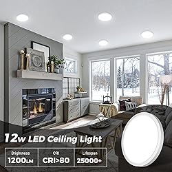 zemty LED Ceiling Light 6.5 Inch, 12W 1200lm