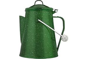 COLETTI Classic Camping Kettle 60 oz — Tea and Camp Kettle, NO Aluminum or Plastic, Ideal for Boiling Water [Green Enamel]