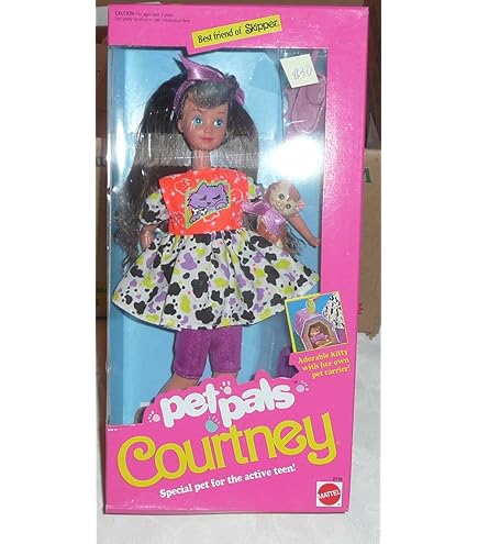 1991年ヴィンテージ BarbieバービーCourtneyネコ猫ペット未開封 Amazon.com: Barbie Pet Pals Courtney with Kitty 1991 : Toys & Games