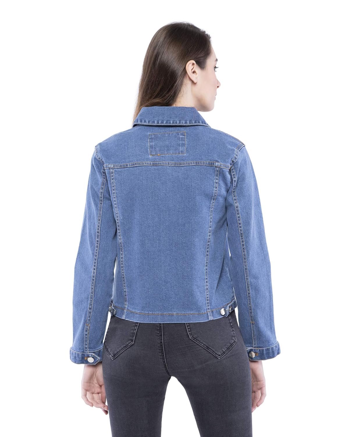 d52 women's blue stretchable denim jacket