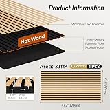 TONOR 4-Pack Acoustic Wood Veneer Wall Panels 47.2 x 23.6 x 0.74 inches view 2