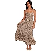 Petal & Pup Women's Karie Midi Dress-Olive/Dark Purple