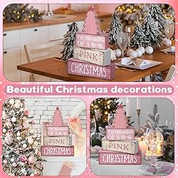 Lineshading 4 Pcs Christmas Table Decoration Wooden