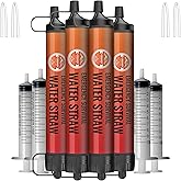 Lormandy Water Filter Straw, Emergency Water Filtration System, Personal Water Purifier, Outdoor Survival Gear and Equipment for Hiking Camping Accessories Travel Fishing Emergency Preparedness (4PCS)
