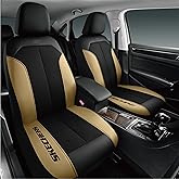 Skechers Car Seat Covers,GOGA Mat Oxford Cloth Seat Covers,Waterproof Car Seat Covers Front Seats,Automotive Universal Fit Seat Cover for Most Cars, Suvs, Trucks,Beige
