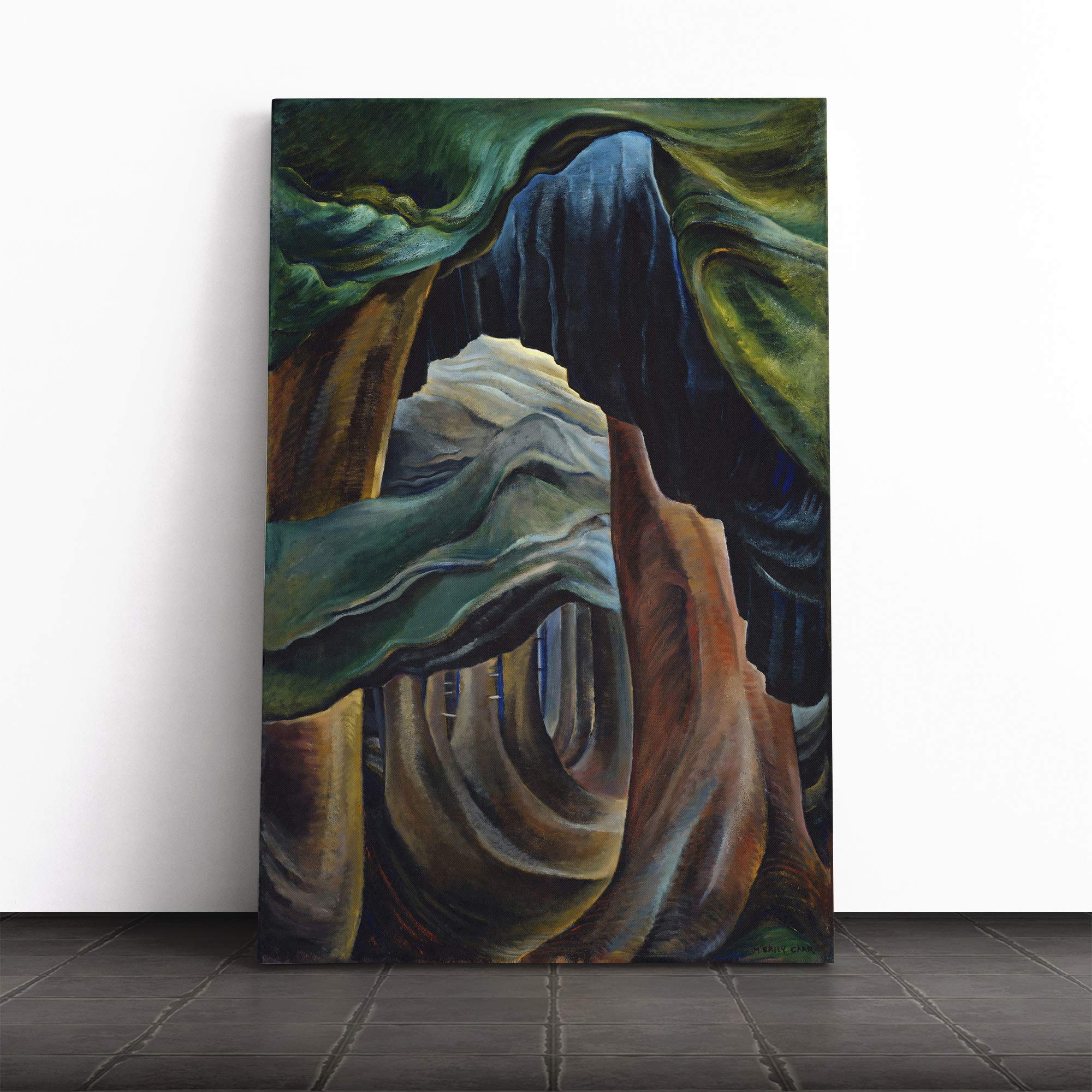 Emily Carr Forest Bridge Canvas Print | Gallery Wrapped 30mm Frame Wall Art | 20x14 inches | Ready to Hang | Modern Landscape Picture | Living Room Bedroom Lounge Office
