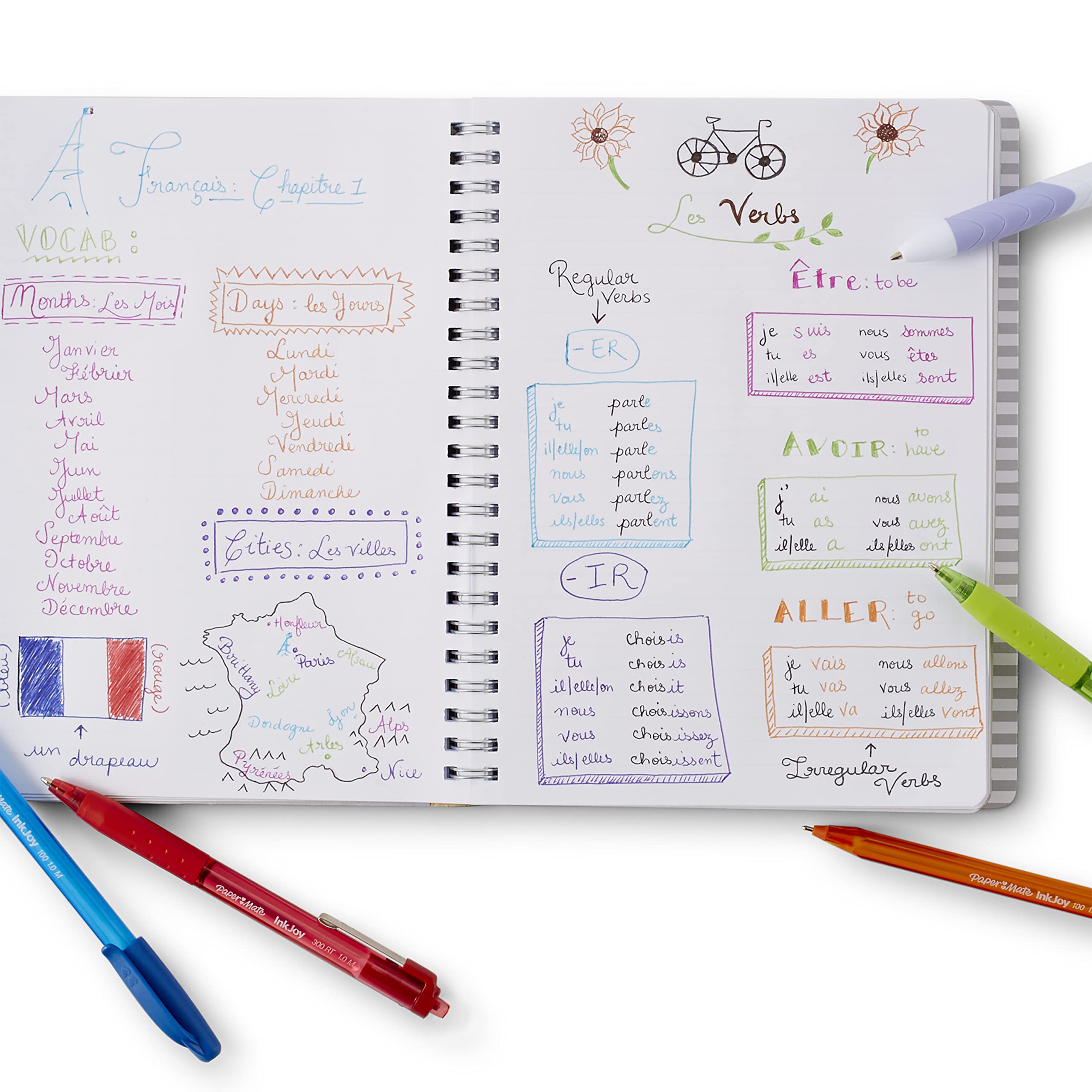 Paper Mate InkJoy 300RT Retractable Ballpoint Pens Medium Point 10 Ink Colors 24 Pack (1951398)