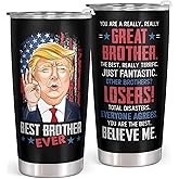 Mocosweeties Gifts for Brother - Birthday, Fathers Day Gift for Brother - Funny Big Brothers Gifts for Men from Bro, Sis - Gift Ideas for Brothers-in-law - 20 Oz Black Stainless Steel Tumbler