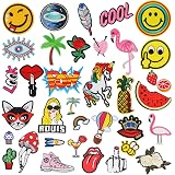 32 Bügelpatches – Niedliche Stickerei-Aufnäher Für DIY, Zum Reparieren & Dekorieren Von Kleidung