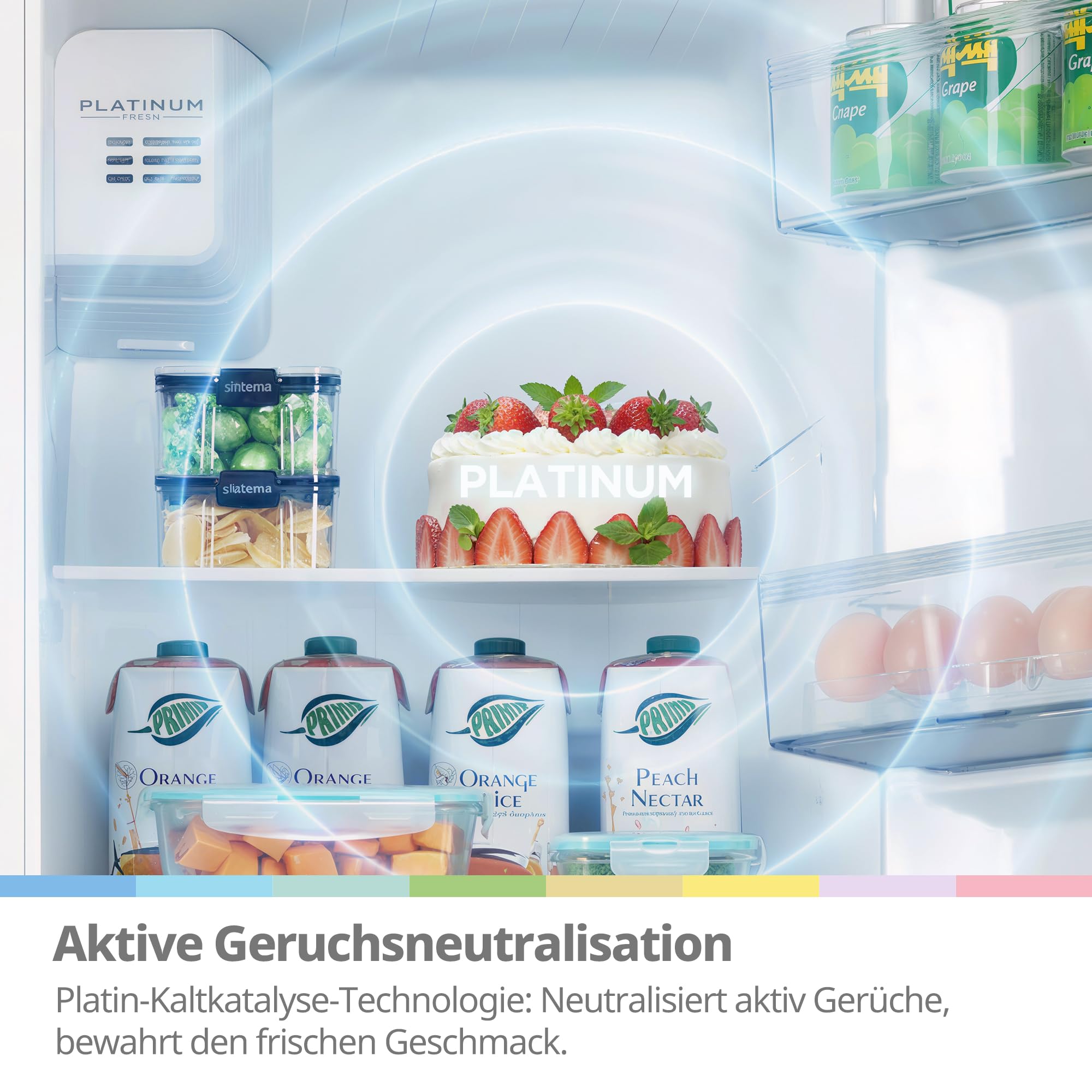 Comfee' Side-by-Side Kühl-Gefrierkombination 553 L | No Frost, 35 dB, Multi-Air-Flow | Platinum Fresh, Sensor & SuperCool | Titan-Grau, RCS536LS01EU(E) 8