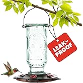 More Birds Vintage Hummingbird Feeder, Antique Glass Bottle, 5 Feeding Ports, 20-Ounce Nectar Capacity