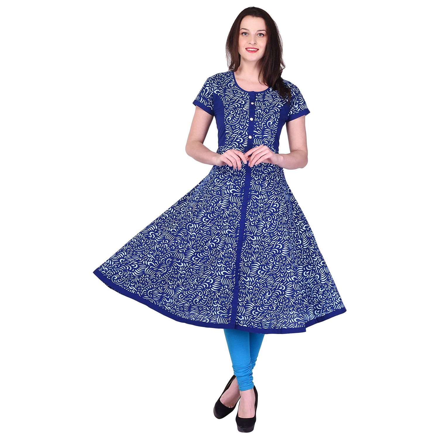 rajmandirfabrics women's cotton anarkali floral print kurti