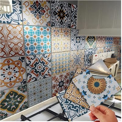 Tile Style Decals 48x 15cm Kitchen Bathroom Fireplace Tile Stickers Transfers