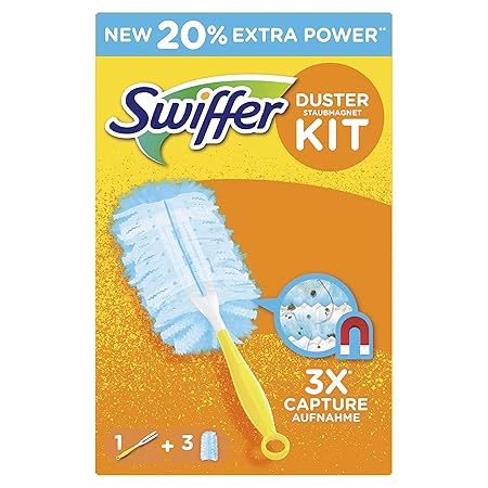 Swiffer Staubmagnet Set 1 Griff plus 3 Ersatztücher, 1er Pack (1 x 1 Stück)