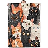 Cat Gifts, Kitten Blanket for Adults Women Kids, 50x60 in, Cozy Fuzzy Warm Soft Throw Blankets for Bedroom, Camping, Couch, Decor