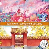 Jsdoin 24 Coloring Pens Fineliners Dual Tip Markers Kids Adults Drawing view 5