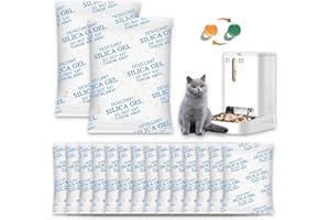 HARICH CURLIFE 16 Pack Pet Food Desiccant Packs with Color Indicating, Compatible with Petlibro/Petkit/Pawsync Automatic Cat Feeder, Replaced Desiccant for Most Automatic Pet Feeders, Individually Wrapped