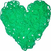 Yowamho Loom Rubber Band Refill, Green 900 Pcs. | Children's Hair Ties, Elastic, Colorful Colors, DIY Activities, Friendship Bracelet.