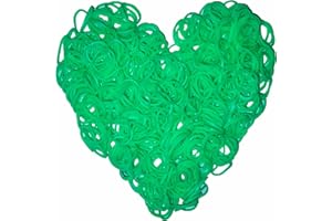 Yowamho 900 Green Rubber Band with 24 S-clips and 1 Small Crochet, Elastic.