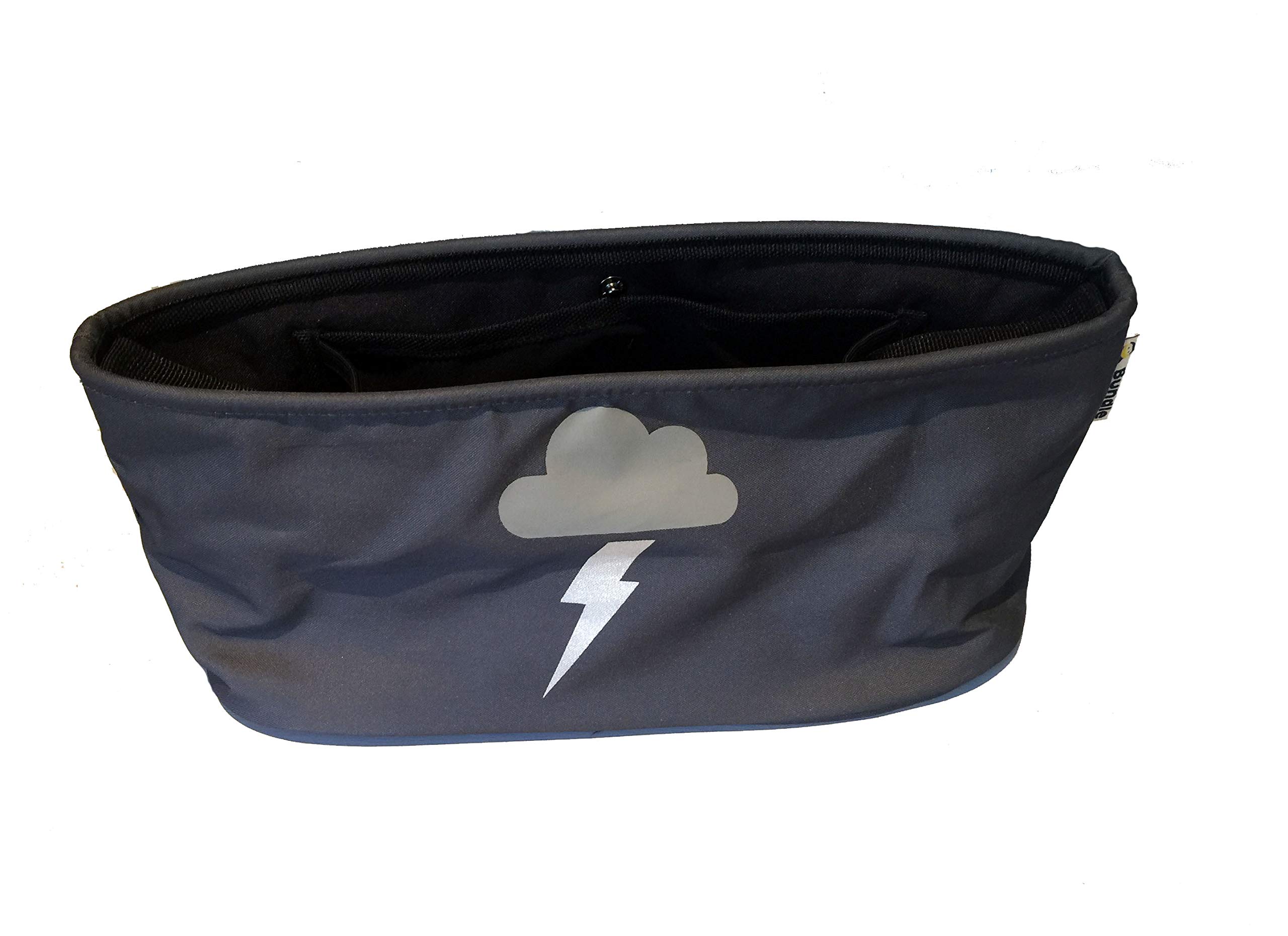 BundleBean Buggy/Stroller Organiser, Storage Bag, Nappy Pouch - fits to Handlebar of Any Pushchair/Buggy/Stroller (Silver Lightning)